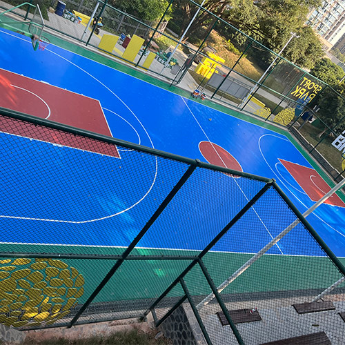 深圳龍崗吉管養荔山公園硅pu籃球場